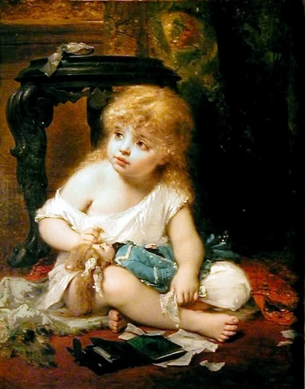Pierre Olivier Joseph Coomans - Bambina con la bambola, St. Johnsbury Athenaeum